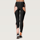 Flamingo liefde, zwart aangepaste Leggings, hart Leggings (Achterkant)