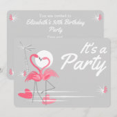 Flamingo Liefdesfeest uitnodiging (Voorkant / Achterkant)