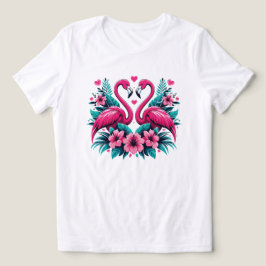 Flamingo Liefdeshart – Tropische Bloemige Romance Tri-Blend Shirt