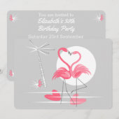 Flamingo Liefdesuitnodiging horizontaal Kaart (Voorkant / Achterkant)