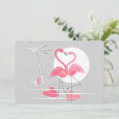 Flamingo Liefdesuitnodiging horizontaal Kaart (Staand voorkant)