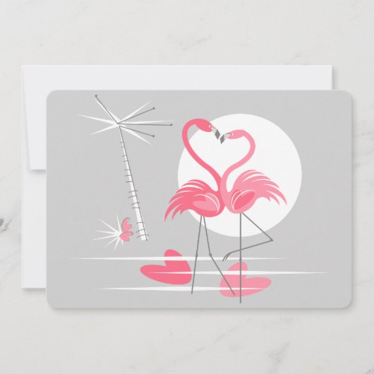 Flamingo Liefdesuitnodiging horizontaal Kaart (Voorkant)