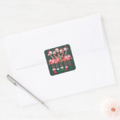 Flamingo Liefhebber Cadeau Kerstmis Prettig Kerstm Vierkante Sticker (Envelop)