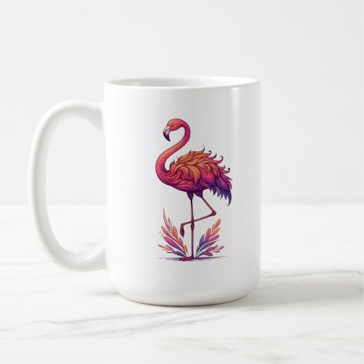 Flamingo liefhebber Grote klassieke keramiek Koffiemok (Links)