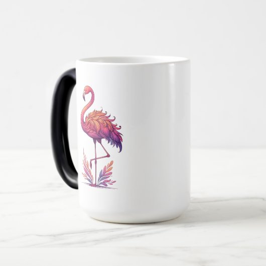 Flamingo liefhebber Grote Morphing Magische Mok (Voorkant links)