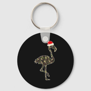 Flamingo Liefhebber Kerstmis Kerstman Hoed Camoufl Sleutelhanger