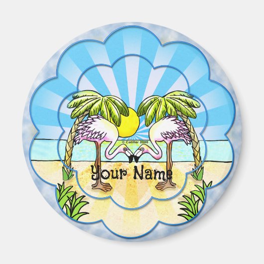 Flamingo-liefhebbers Magneet (Voorkant)