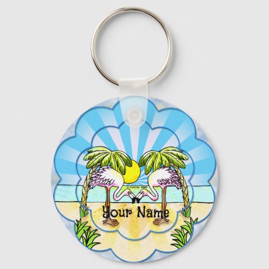 Flamingo-liefhebbers Sleutelhanger (Voorkant)