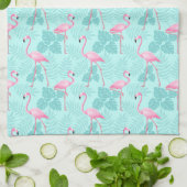  Flamingo Light Blue Theedoek (Gevouwen)