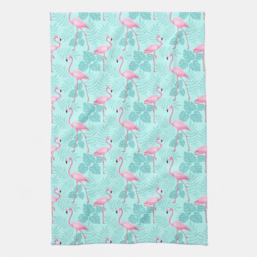 Flamingo Light Blue Theedoek (Verticaal)
