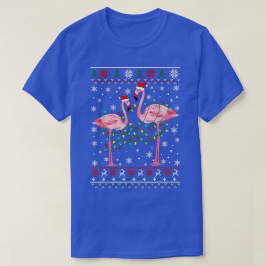 Flamingo Lights Ugly Sweater KerstAnimals T-shirt (Design voorkant)