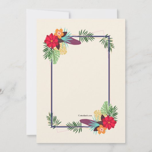 Flamingo Lijst Invitation Kaart (Achterkant)