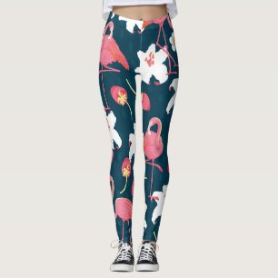 Flamingo Lilies: Tropisch ontwerp. Leggings