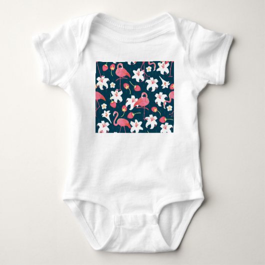 Flamingo Lilies: Tropisch ontwerp. Romper (Voorkant)