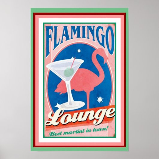 Flamingo Lounge Poster 13 x 19 (Voorkant)