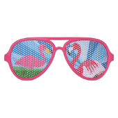 Flamingo Love Aviator Zonnebril (Voorkant)