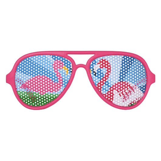 Flamingo Love Aviator Zonnebril (Voorkant)