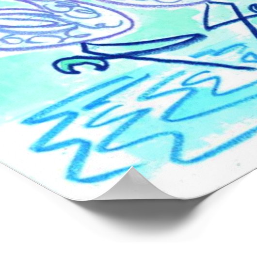 Flamingo Love blue van Wendy C Allen Poster (Hoek)