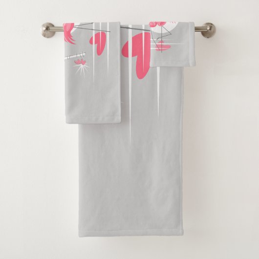 Flamingo Love-brede handdoekset Bad Handdoek (Insitu)