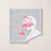 Flamingo Love-brede handdoekset Bad Handdoek (Wasdoekje)
