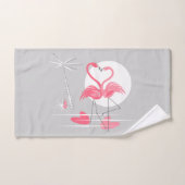 Flamingo Love-brede handdoekset Bad Handdoek (Handdoek)