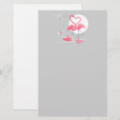 Flamingo Love-brede kantoorbenodigdheden Briefpapier (Voorkant / Achterkant)