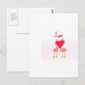 Flamingo Love Briefkaart (Voorkant / Achterkant)