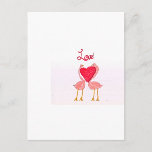 Flamingo Love Briefkaart (Voorkant)