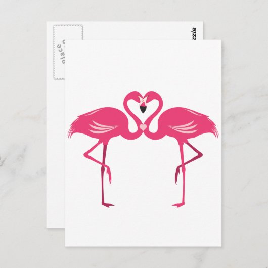 Flamingo Love Briefkaart (Voorkant / Achterkant)