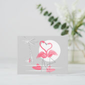 Flamingo Love briefkaart landschap (Staand voorkant)
