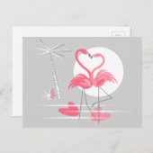 Flamingo Love briefkaart landschap (Voorkant / Achterkant)