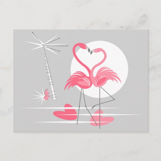 Flamingo Love briefkaart landschap (Voorkant)