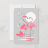 Flamingo Love bruiloft RSVP Kaart (Achterkant)