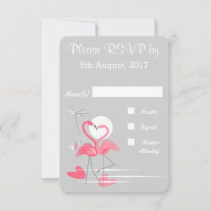 Flamingo Love bruiloft RSVP Kaart