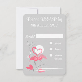 Flamingo Love bruiloft RSVP Kaart