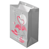 Flamingo Love-cadeautas medium Cadeauzakje (Voorkant Gekanteld)
