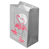 Flamingo Love-cadeautas medium Cadeauzakje (Achterkant Gekanteld)