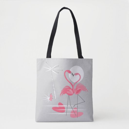 Flamingo Love canvas tas (Voorkant)