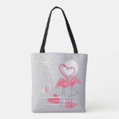 Flamingo Love canvas tas (Achterkant)