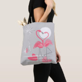 Flamingo Love canvas tas (Dichtbij)