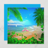 Flamingo Love Feestdagenkaart (Voorkant / Achterkant)