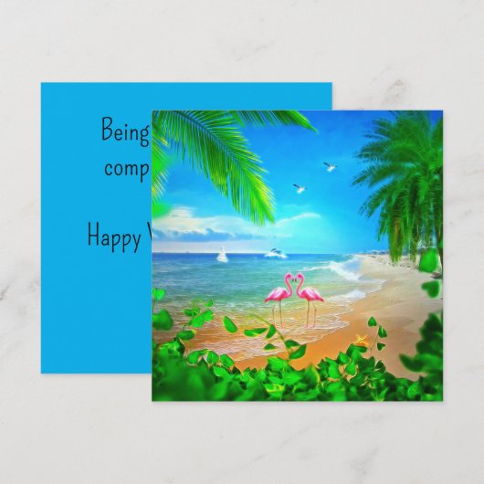 Flamingo Love Feestdagenkaart (Voorkant / Achterkant)