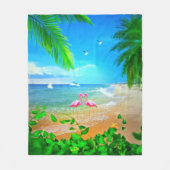 Flamingo Love Fleece Deken (Voorkant)