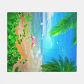 Flamingo Love Fleece Deken (Voorkant (Horizontaal))