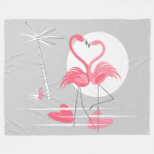 Flamingo Love fleece deken, groot horizontaal Deken (Voorkant (Horizontaal))