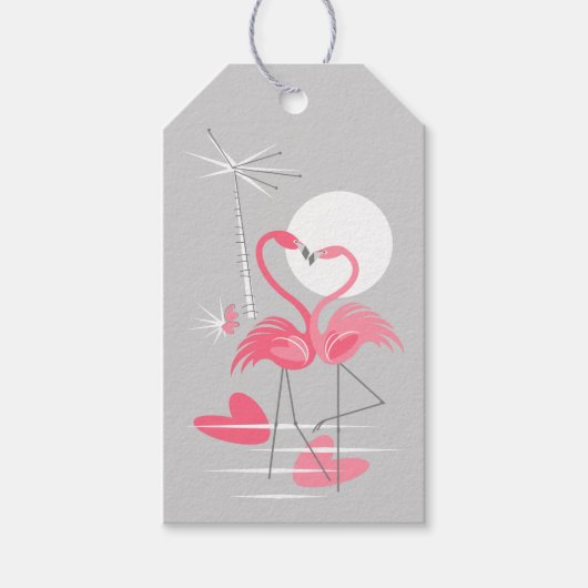 Flamingo Love gift labels Cadeaulabel (Voorkant)