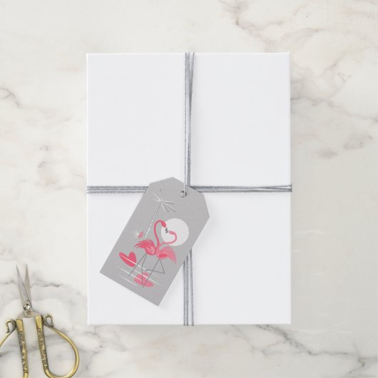 Flamingo Love gift labels Cadeaulabel (Met Touw)