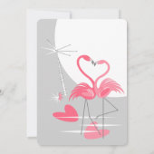Flamingo Love Grote Maan bruiloft uitnodiging (Achterkant)