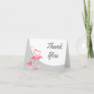 Flamingo Love Grote Maan Dank U tekstnotitiekaart Bedankkaart