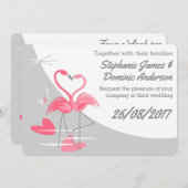 Flamingo Love Grote Maan dubbelzijdige tekst Kaart (Voorkant / Achterkant)